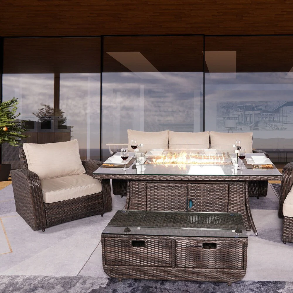 Direct Wicker 6-Piece Outdoor Patio Furniture Set with 72