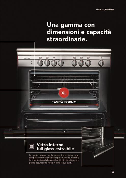 GLEM GAS - Cucina elettrica ST965MWH Classe A+-Bianco Farina