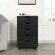 5 Drawer Dresser, Tall Dressers for Bedroom, Kids Dresser with Wheels, Storage Shelves with Drawers, Small Dresser for Closet, Makeup Dresser with 180 lbs Capacity - Black