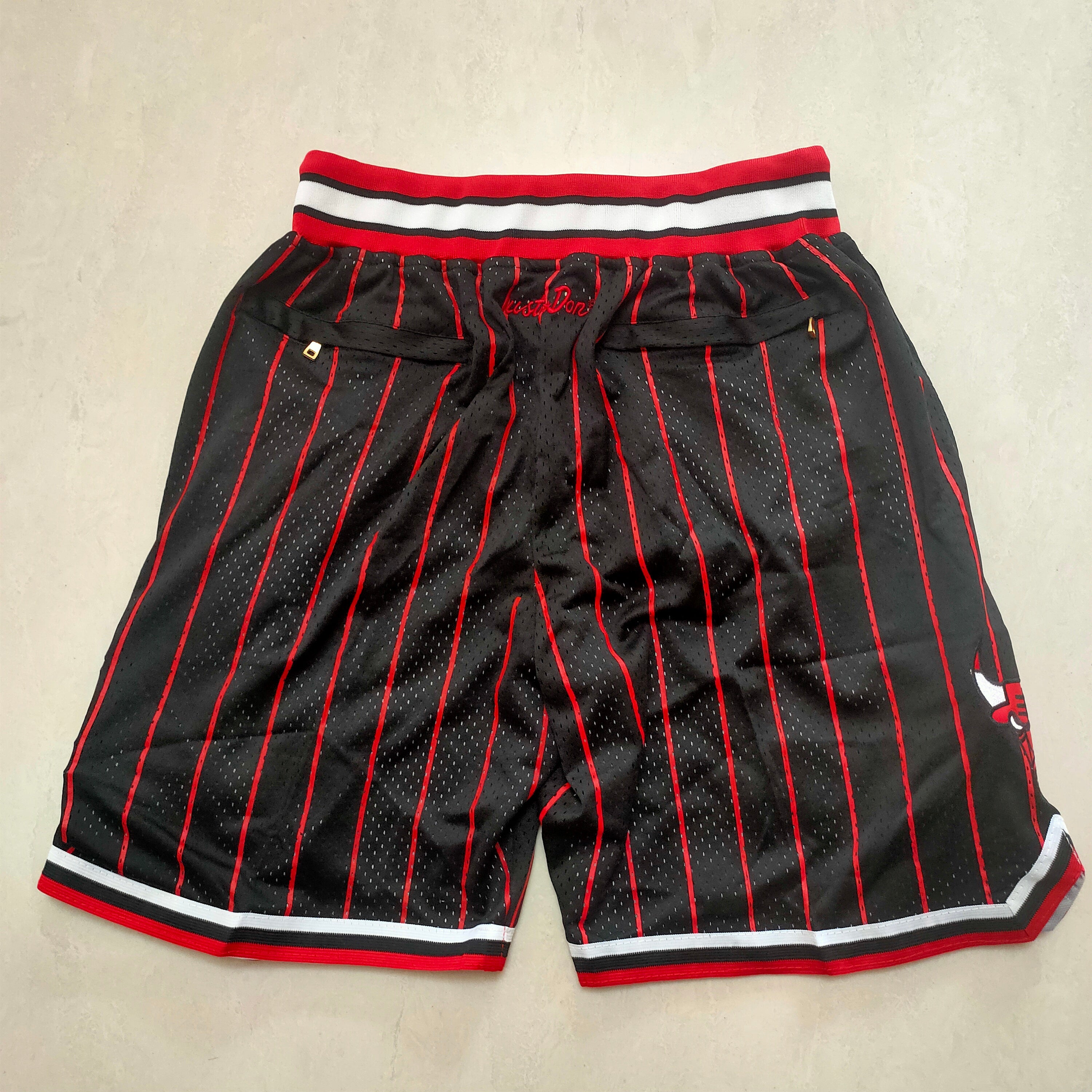 Chicago Bulls Black 10th Anniversary Red Stripe Pocket Pants