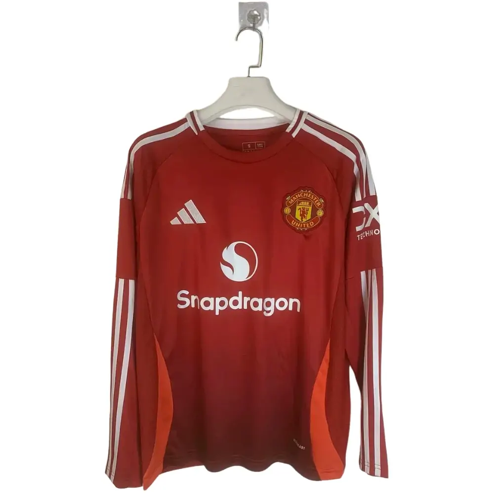 2024/25 Manchester United Home Long Sleeve Jersey - Fans Edition