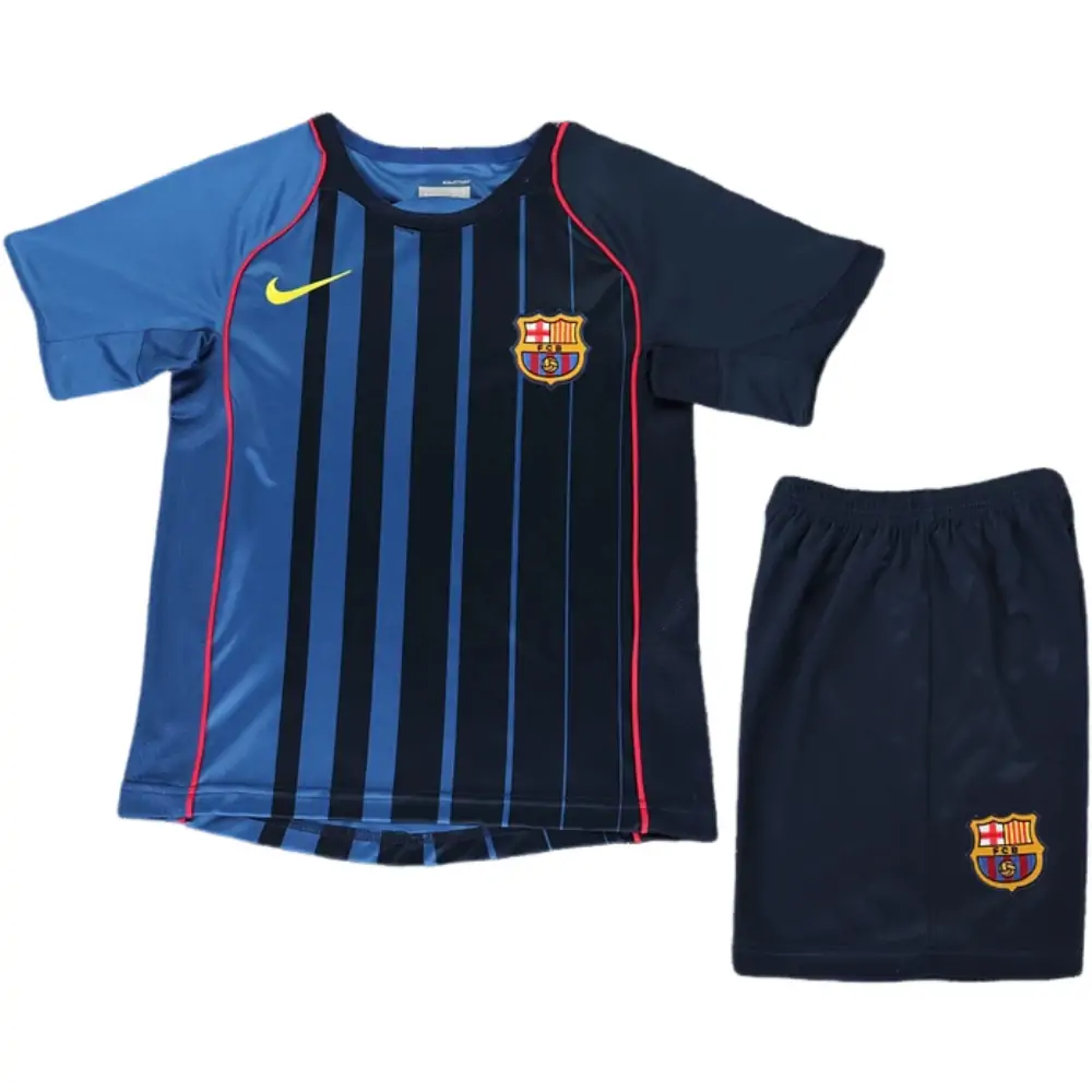 2004-05 Barcelona Away Retro Children's Jersey Set - Fans Edition