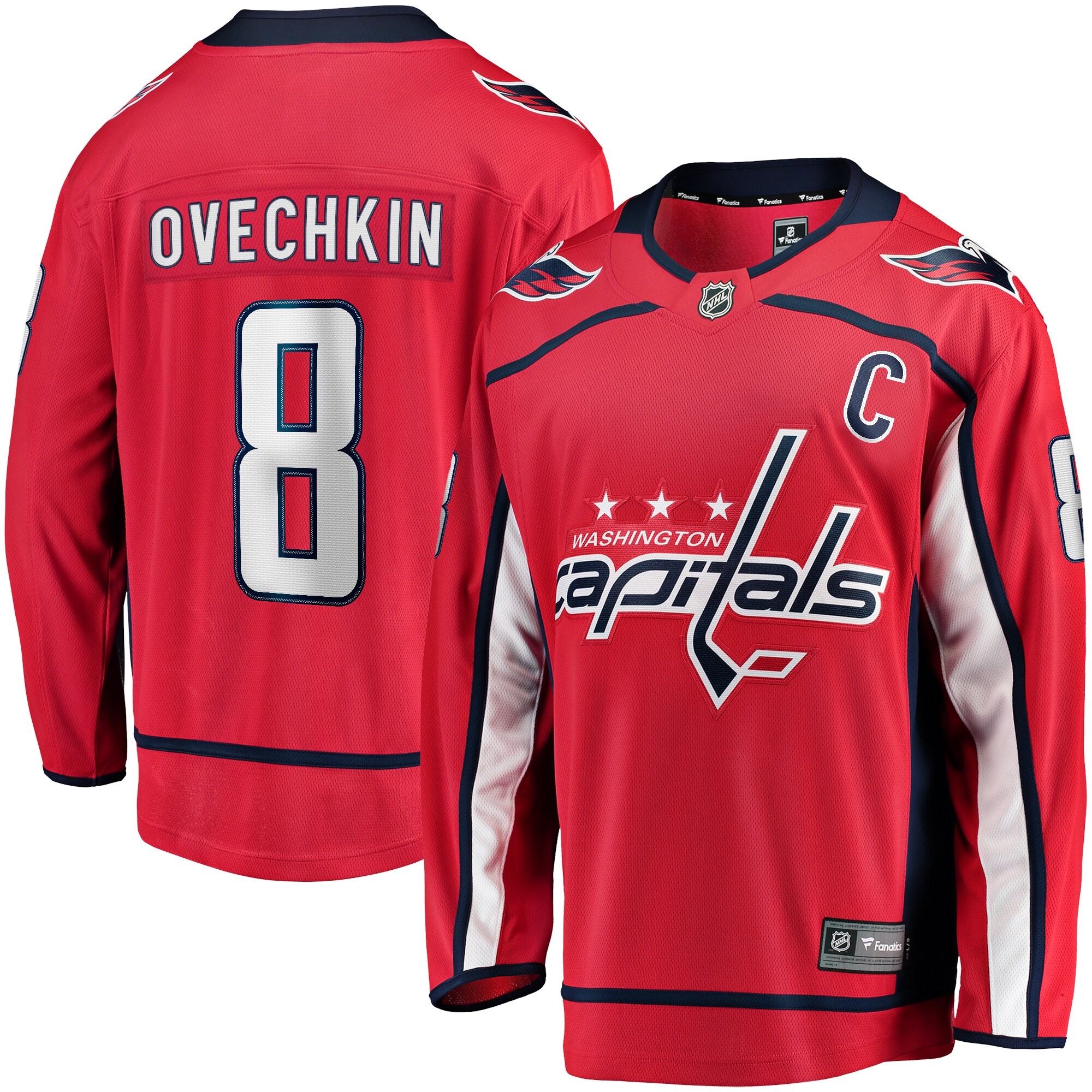 Alexander Ovechkin Washington Capitals Fanatics Captain Patch Home Breakaway Jersey – Red