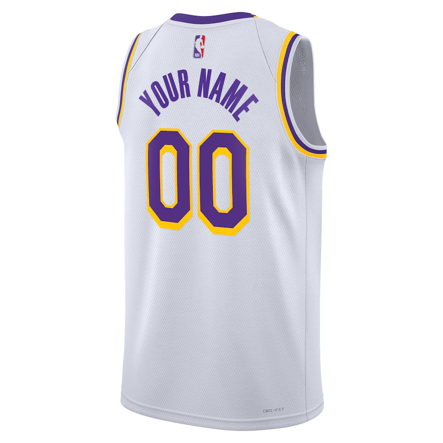 Unisex Los Angeles Lakers  White Swingman Custom Jersey - White