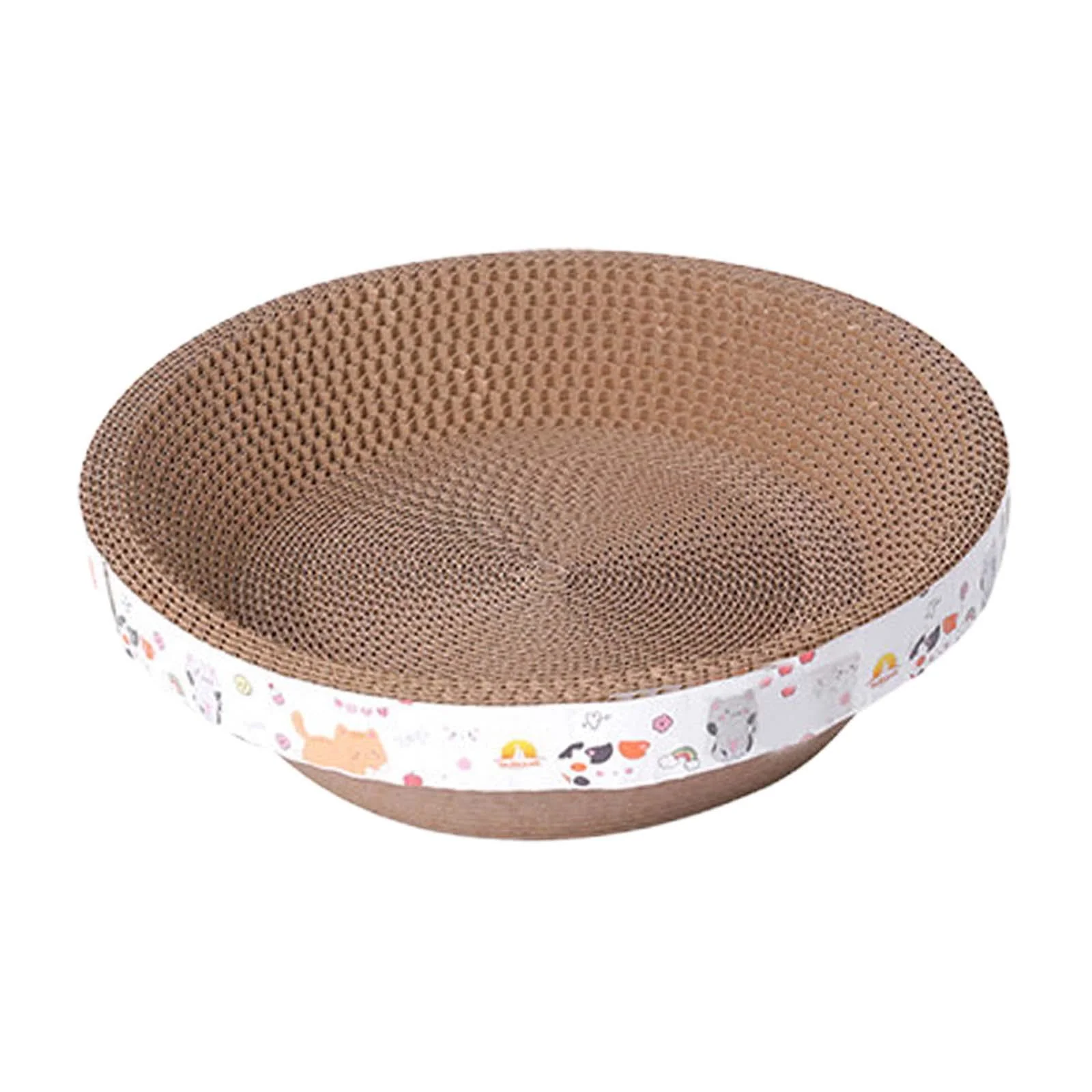 Corrugated Scratch Pad ,Cat Scratcher Bowl ,Grinding Claw ,Durable Prevents Furniture Damage Nest Bed Cat Scratcher Cardboard for Indoor Cats M