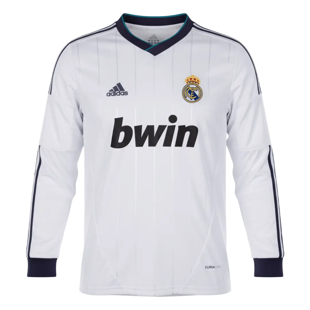 Real Madrid 2012/13 Home Long Sleeve Retro Soccer Jersey