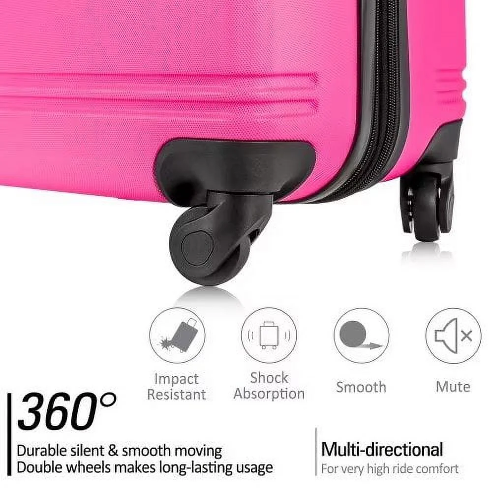 Expandable Suitcase Set of 3 with Double Spinner Wheels, Indestructible PP Material Hard Shell Luggage Sets TSA Lock, Carry on Expandable, Lightweight,20