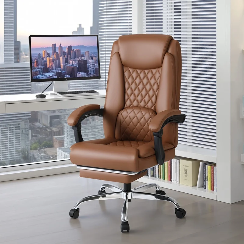 Homall Home Office Chair Adjustable Executive Leather Chair With Arms Ergonomic High Back Cushion Lumbar Back Support Computer Desk Chair,Black