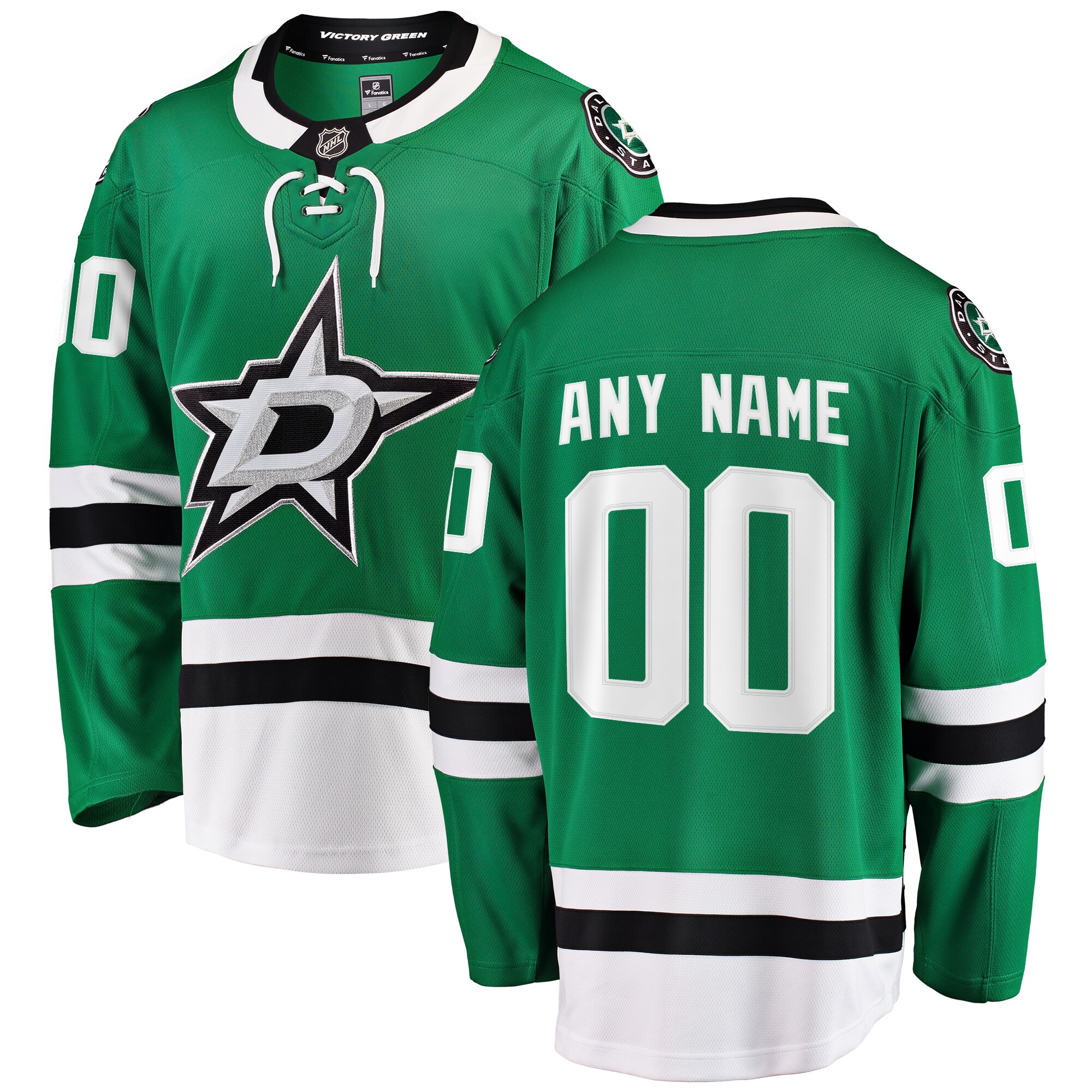 Dallas Stars Fanatics Home Breakaway Custom Jersey – Green