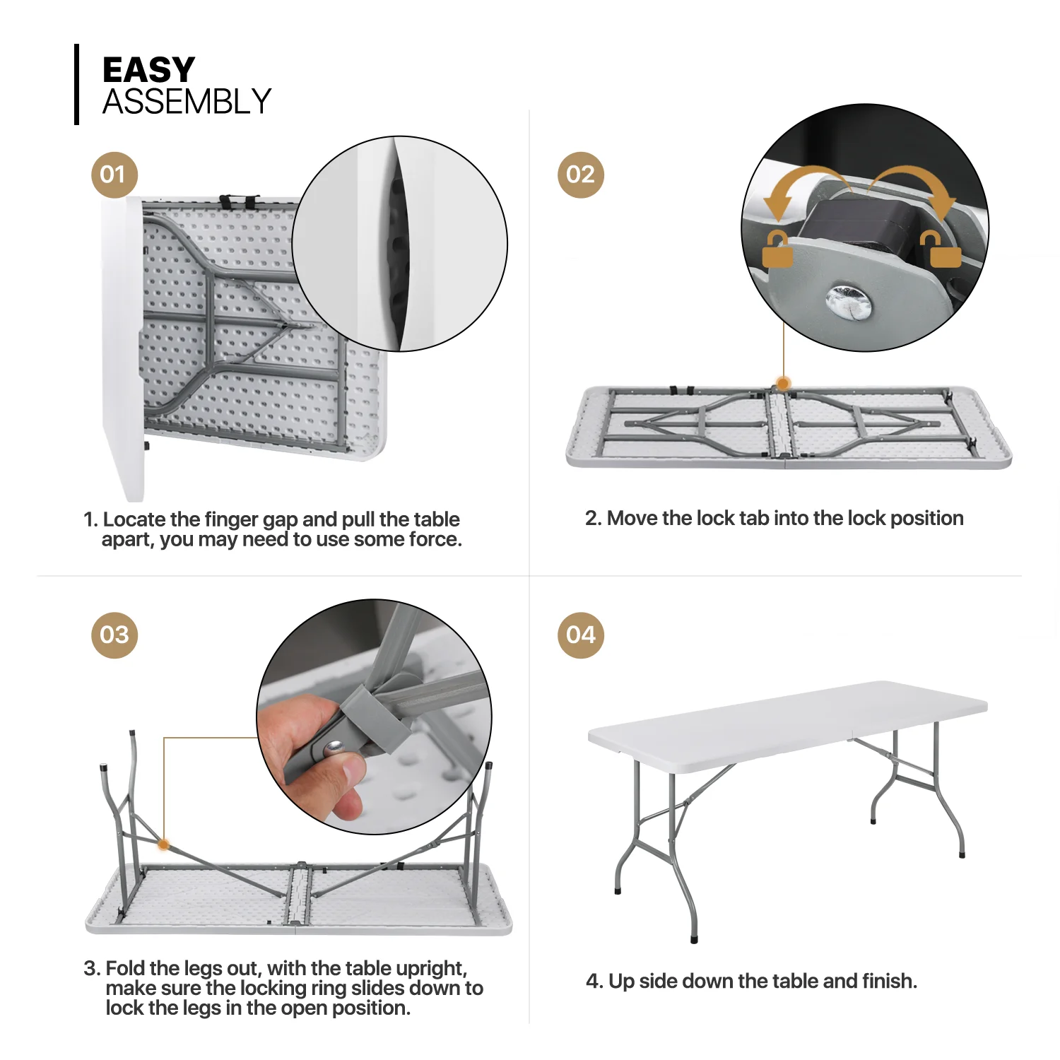 Magshion 11 Pieces 6 Ft Plastic Foldable Card Table and Chair Set�?Portable Folding Table with Handle Picnic Desk and Folding Chairs with Backrest, Black