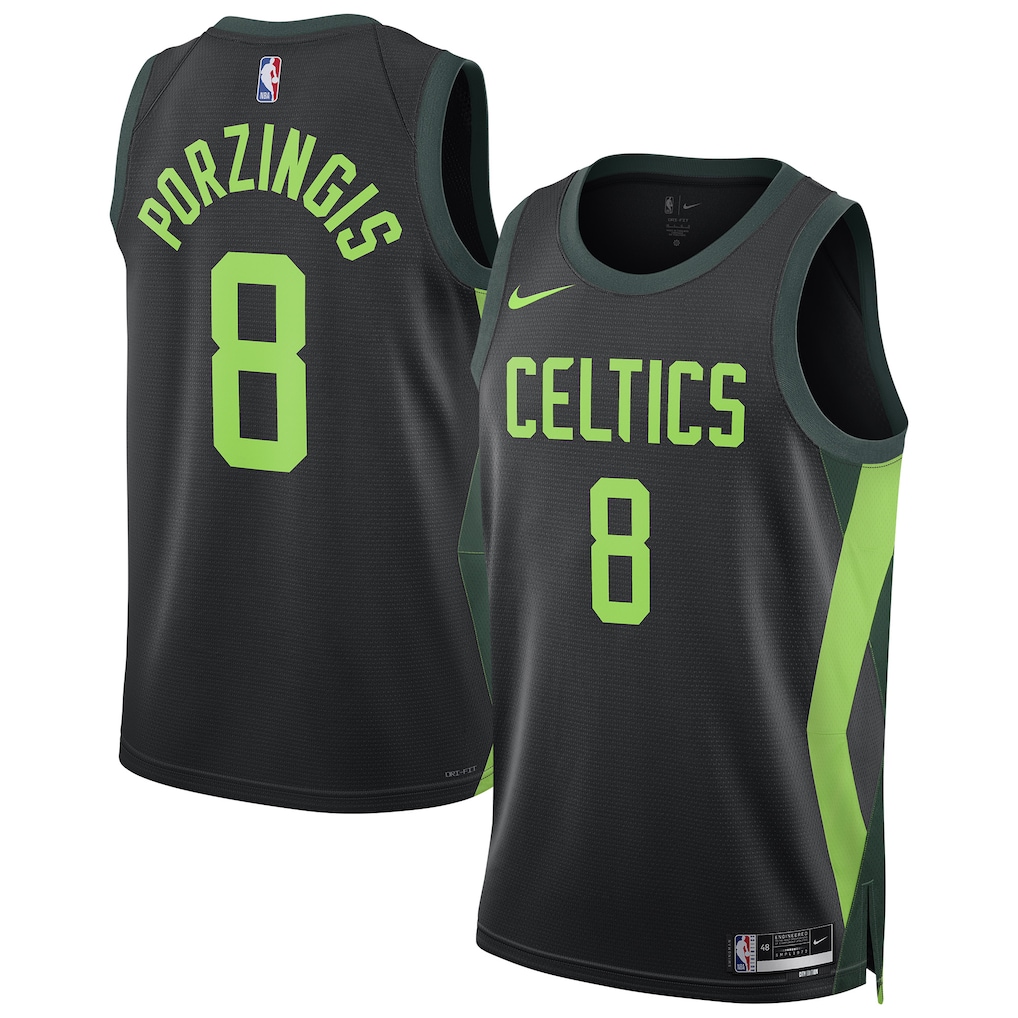 Unisex Boston Celtics Kristaps Porzingis  Black 2024/25 Swingman  Jersey - City Edition