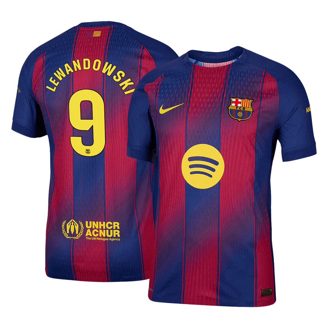 LEWANDOWSKI #9 Barcelona Home Player Version Soccer Jersey 2025/26
