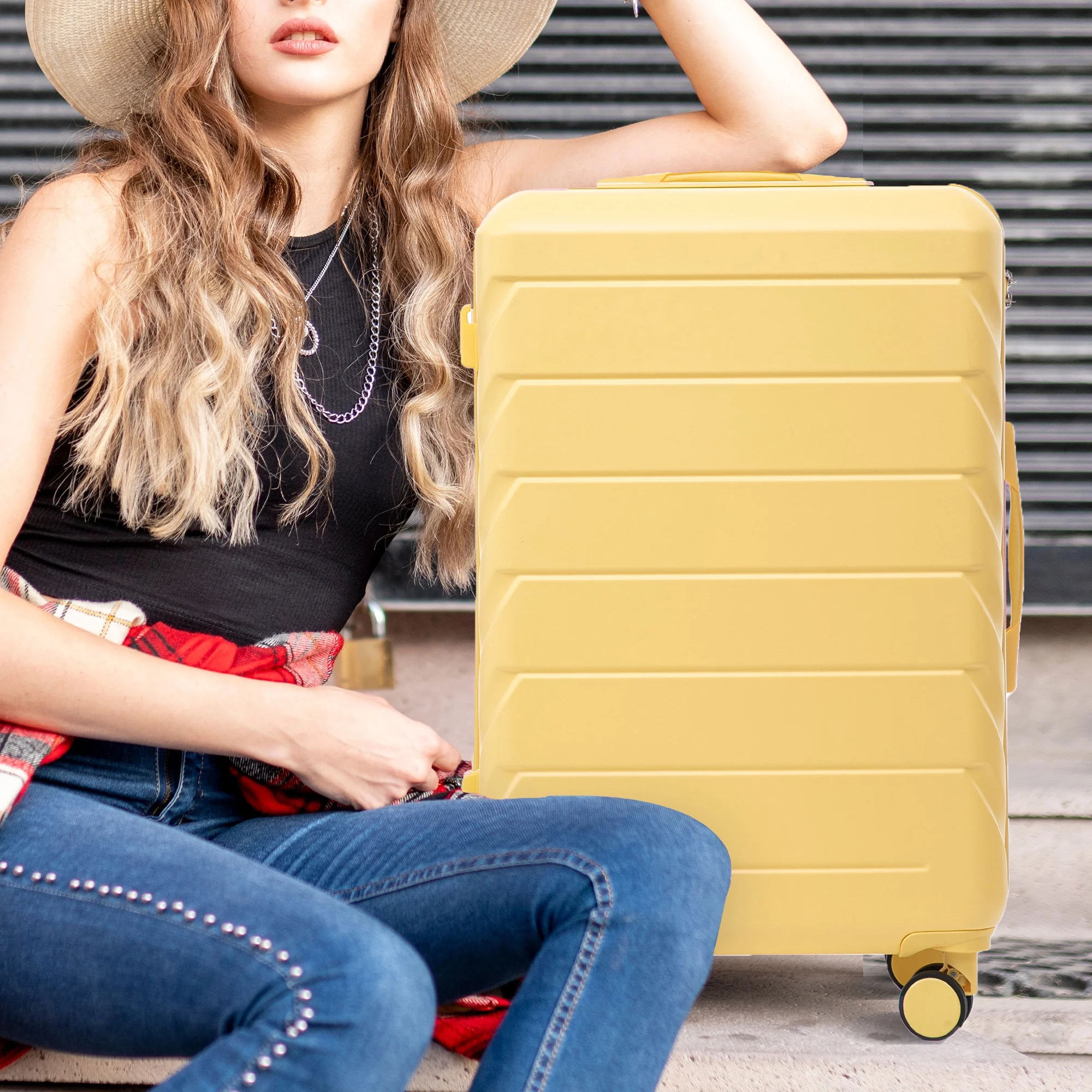 Luggage Sets 3 Piece(20/24/28), Expandable Carry On Suitcase with ABS Spinner Wheel TSA Lock