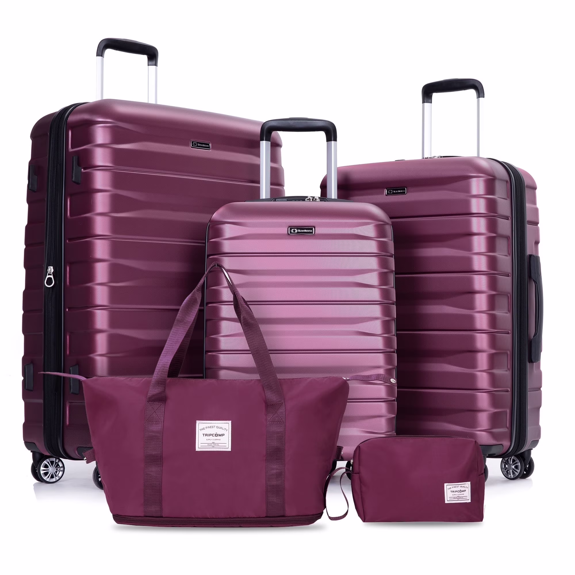 Tripcomp Luggage Sets 5 Piece Duffel Bag,Hardside Travel Luggage (20/24/28) with TSA Lock,Expandable Suitcase with Spinner Wheels.(Black)