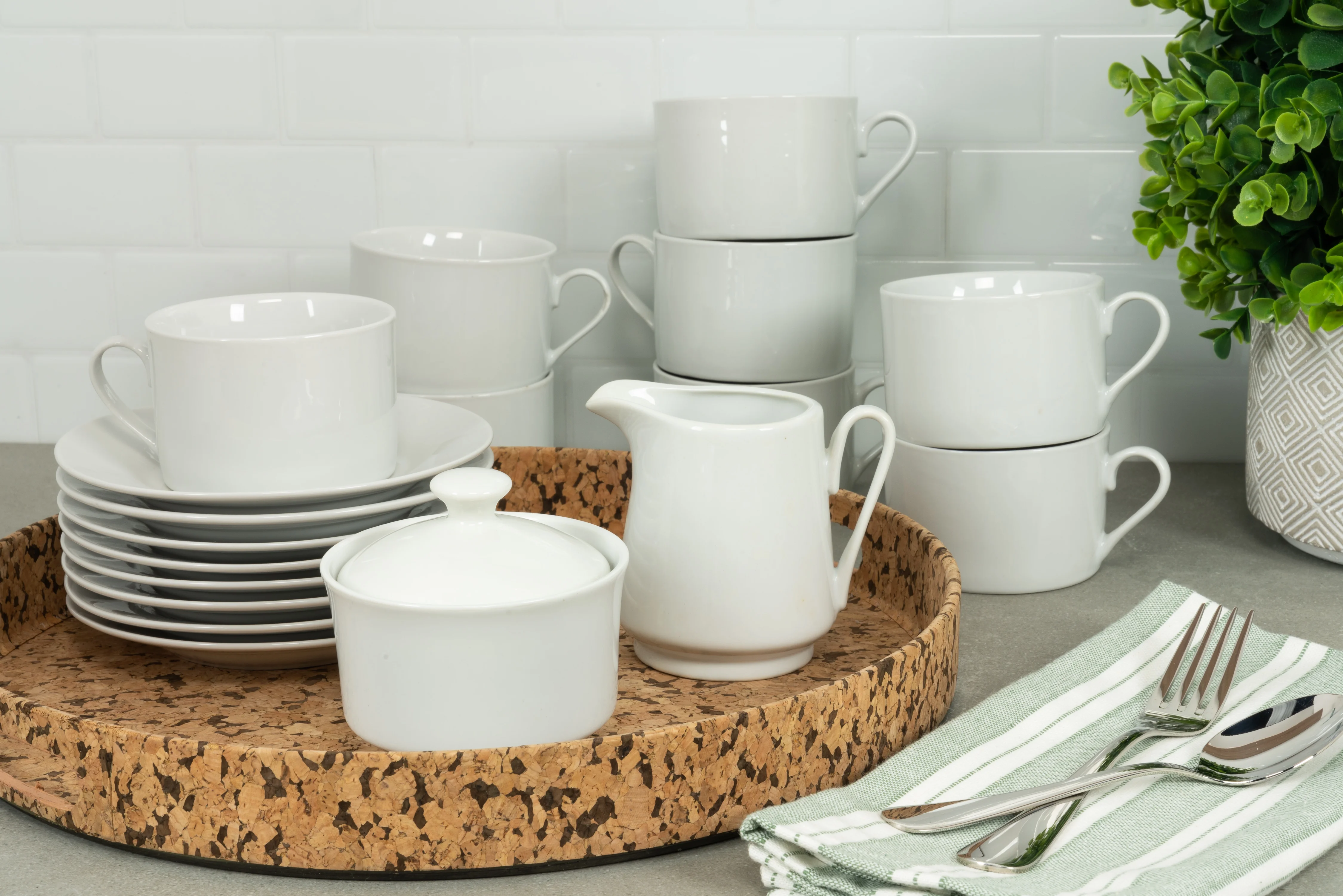 10 Strawberry Street Simply White Square 45-Piece Entertaining Dinnerware Set
