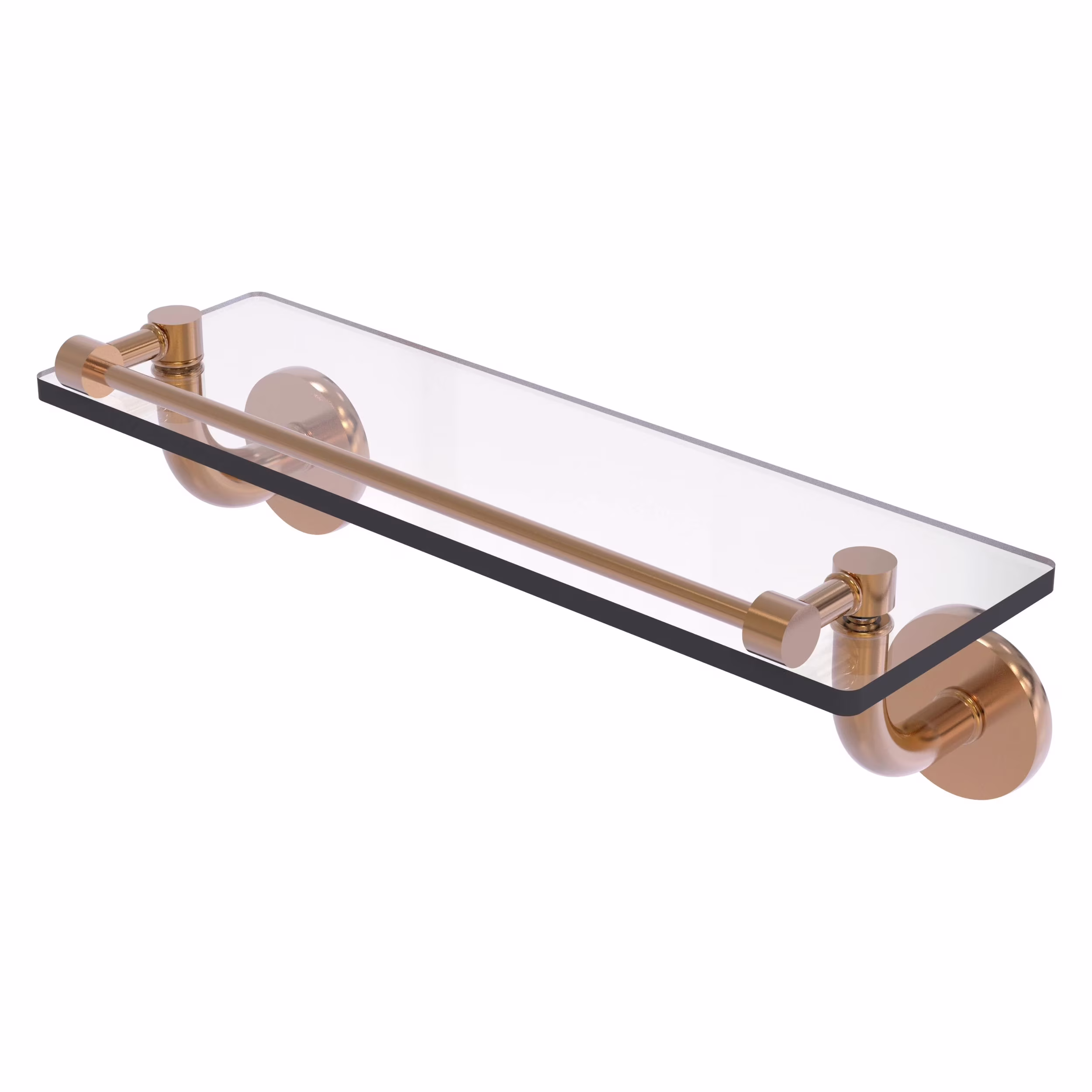 Remi Collection 22 Inch Glass Vanity Shelf with Gallery Rail