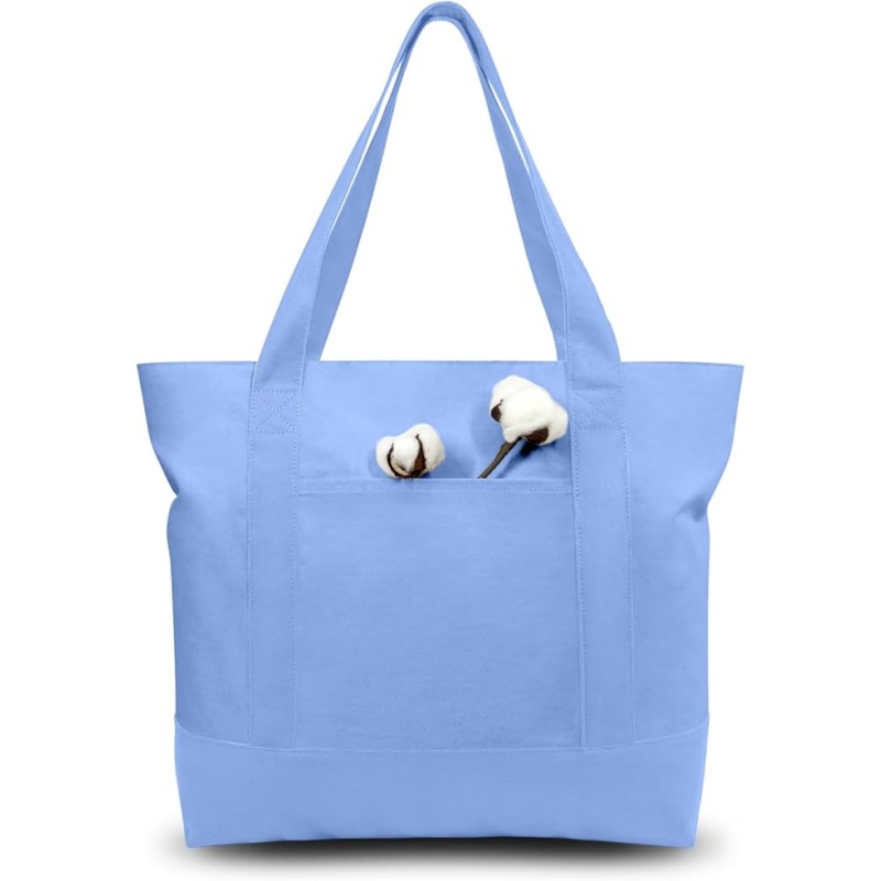 CANVORY 1-Pack Canvas Tote Bag with an External Pocket