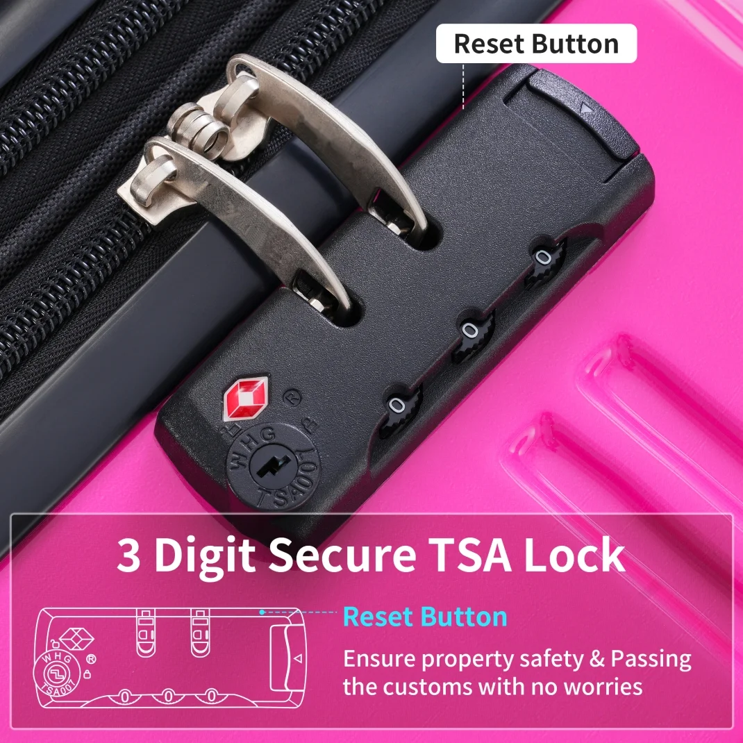 Luggage Sets 3 Piece, Hardside Expandable Ultra Durable PC Lightweight Carry On, Travel Suitcase Set with TSA Lock Spinner Wheels, Multicolor Purple