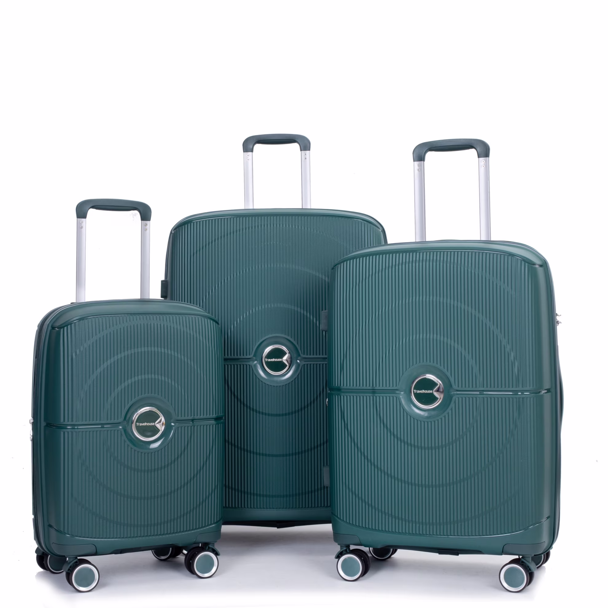 3 Pieces Luggage Set (20/24/28), Expandable PP Lightweight Hardshell Durable Suitcase with 4 Double 360 Degrees Mute Spinner Wheels and TSA Lock for Men Women, Black