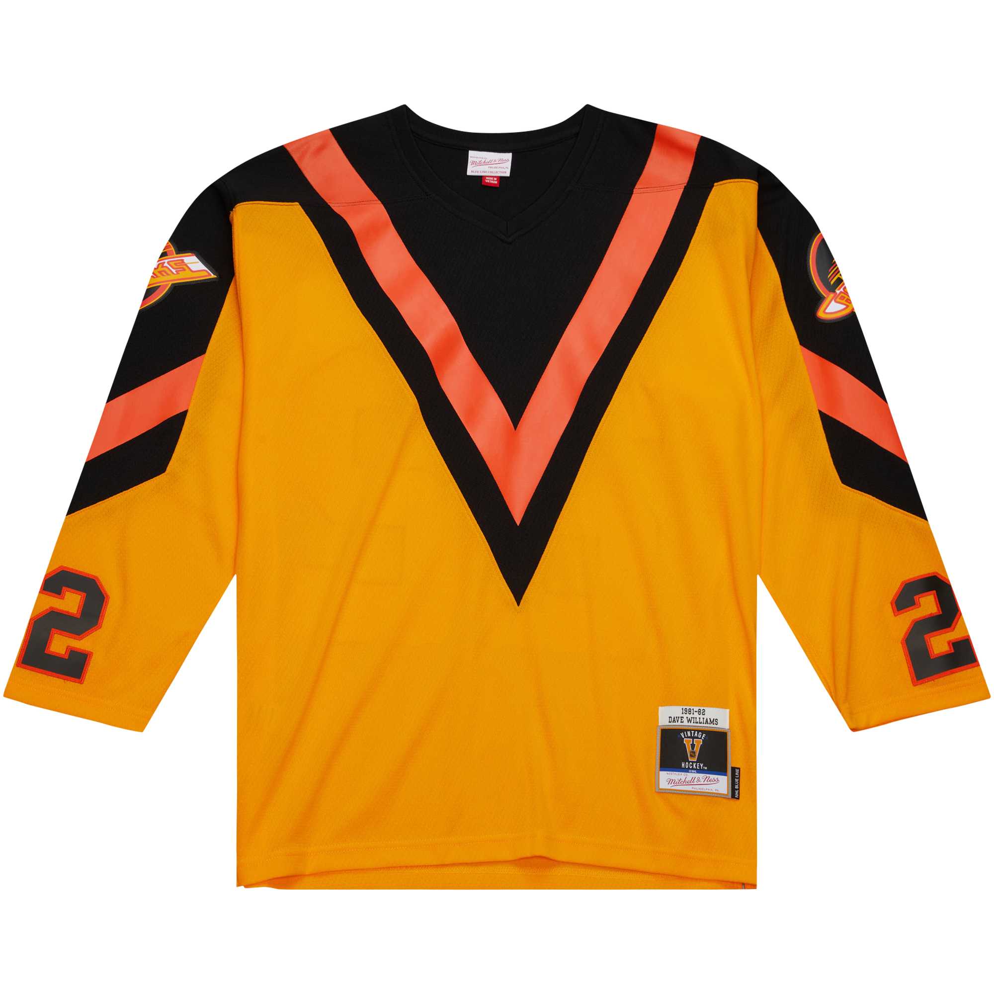 Dave Williams Vancouver Canucks Mitchell & Ness Men’s 1981/82 Blue Line   Jersey – Yellow
