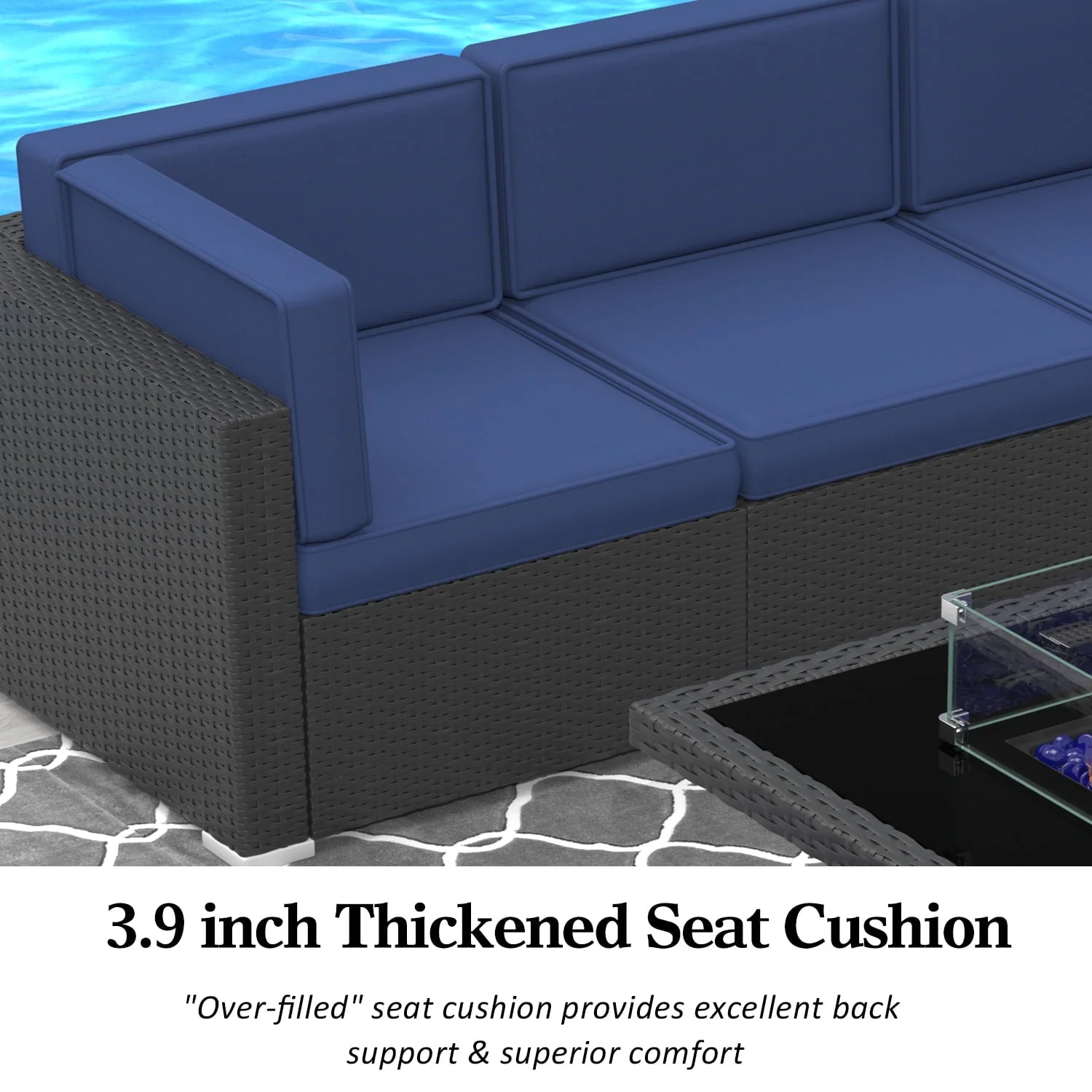 8 Piece Patio Furniture Set with 44