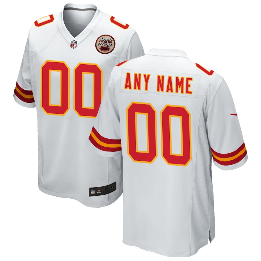Custom Kansas City Chiefs White Jersey