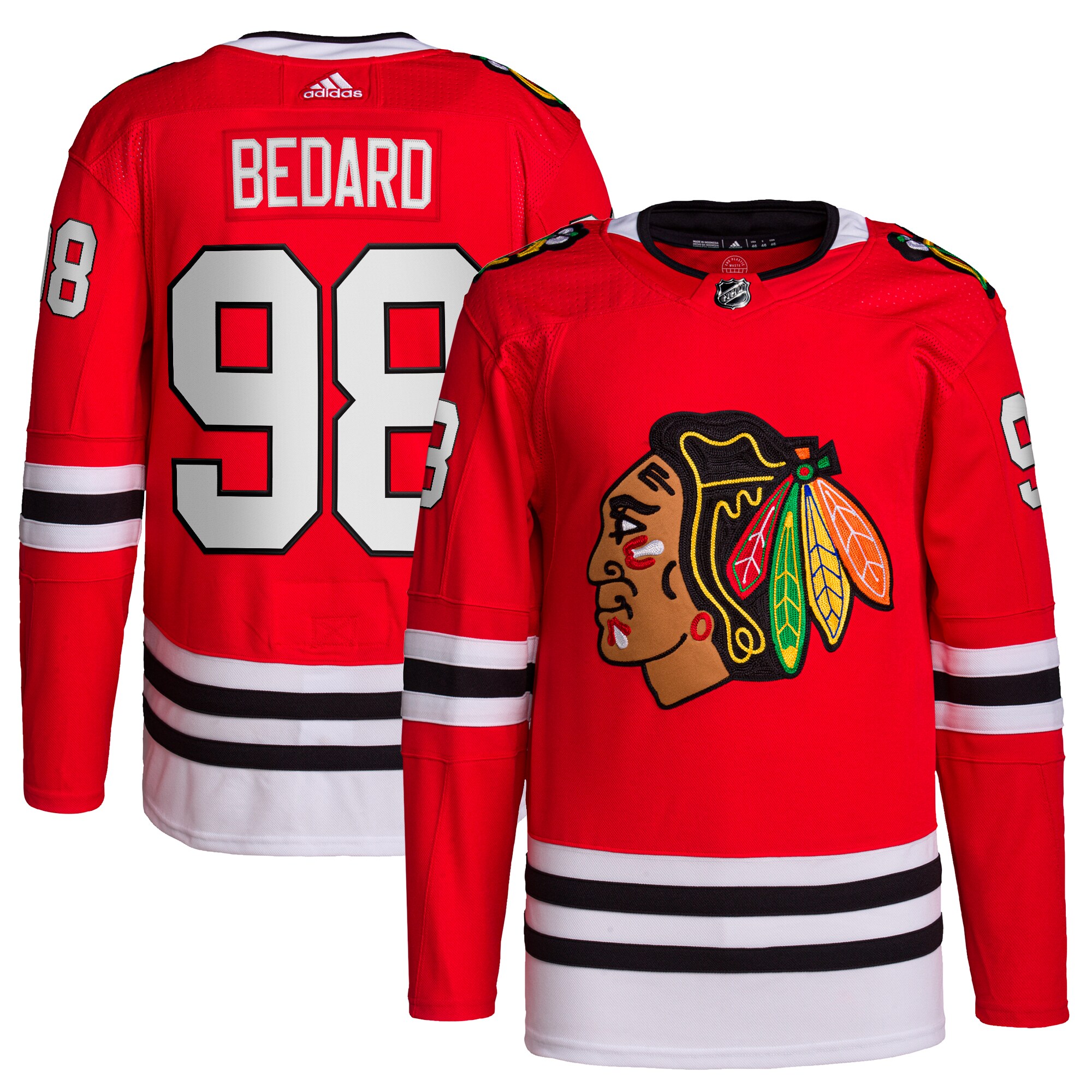 Connor Bedard Chicago Blackhawks  2023 NHL Draft Home Primegreen   Jersey – Red