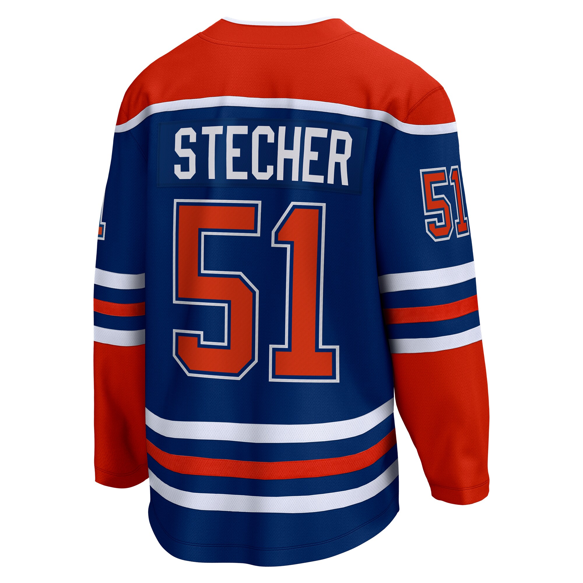 Troy Stecher Edmonton Oilers Fanatics Home Premier Breakaway   Jersey – Royal