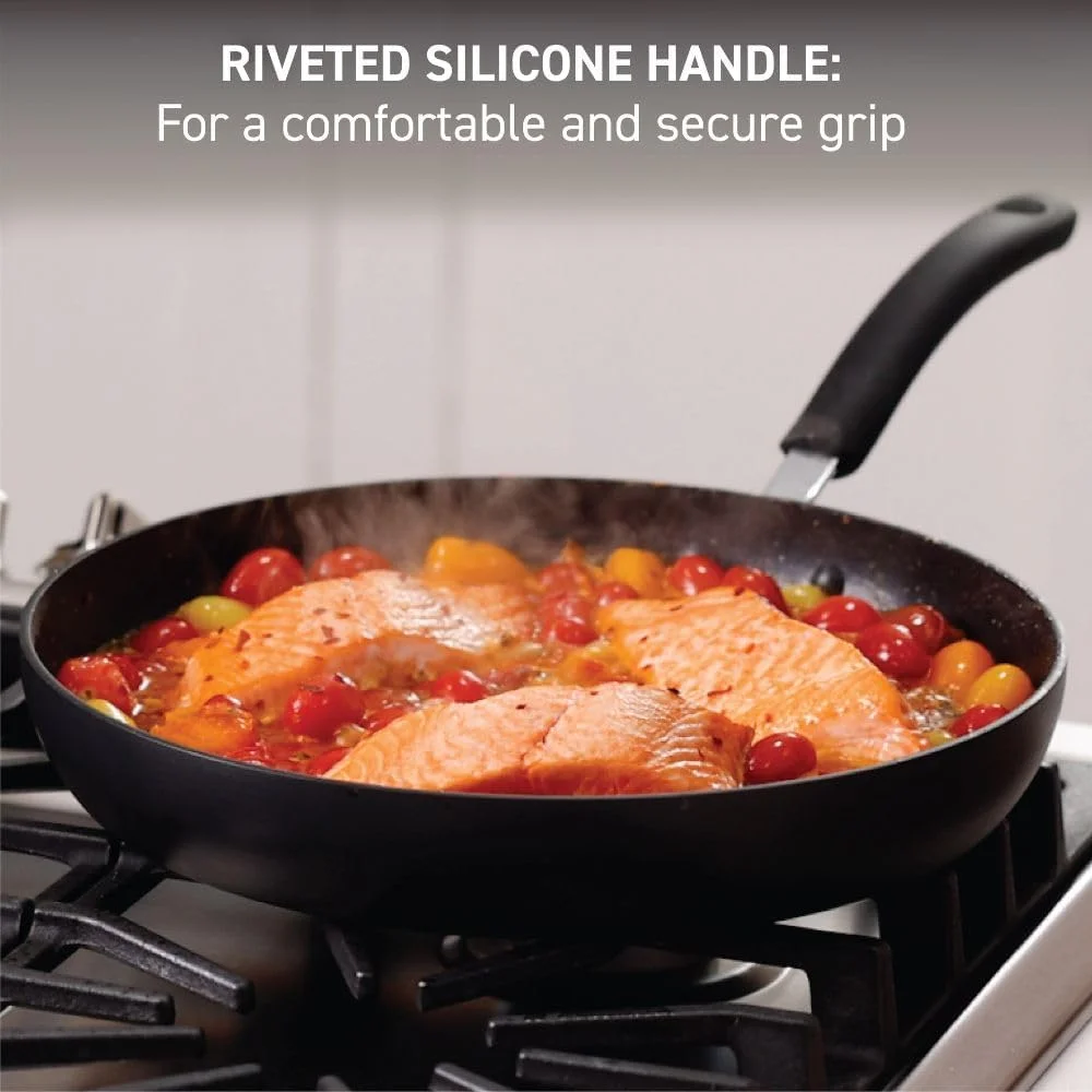 Ultimate Hard Anodized Nonstick Fry Pan Set 2 Piece, 10, 12 Inch, Oven Broiler Safe 400F, Cookware, Pots and Pans Set Non Stick, Kitchen Frying Pans, Cooking Skillets, Dishwasher Safe, Grey