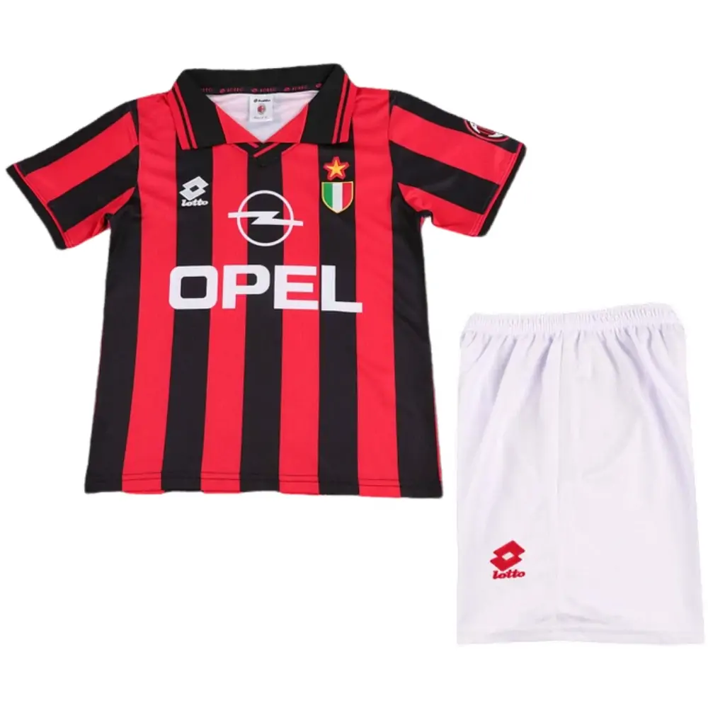 1996-97 AC Milan Home Retro Children's Jersey Set - Fans Edition