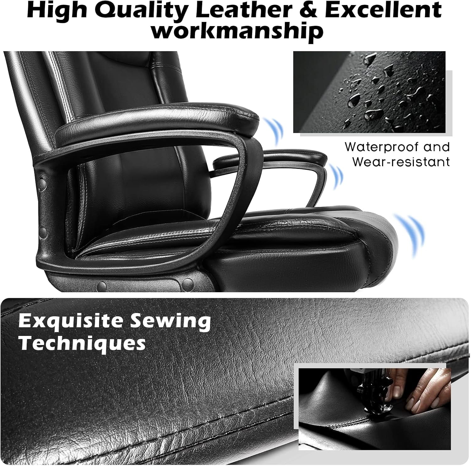 Bossin Big and Tall Home Office Computer chair for Adults, High Back Desk Chair for Heavy Duty 400 LBS