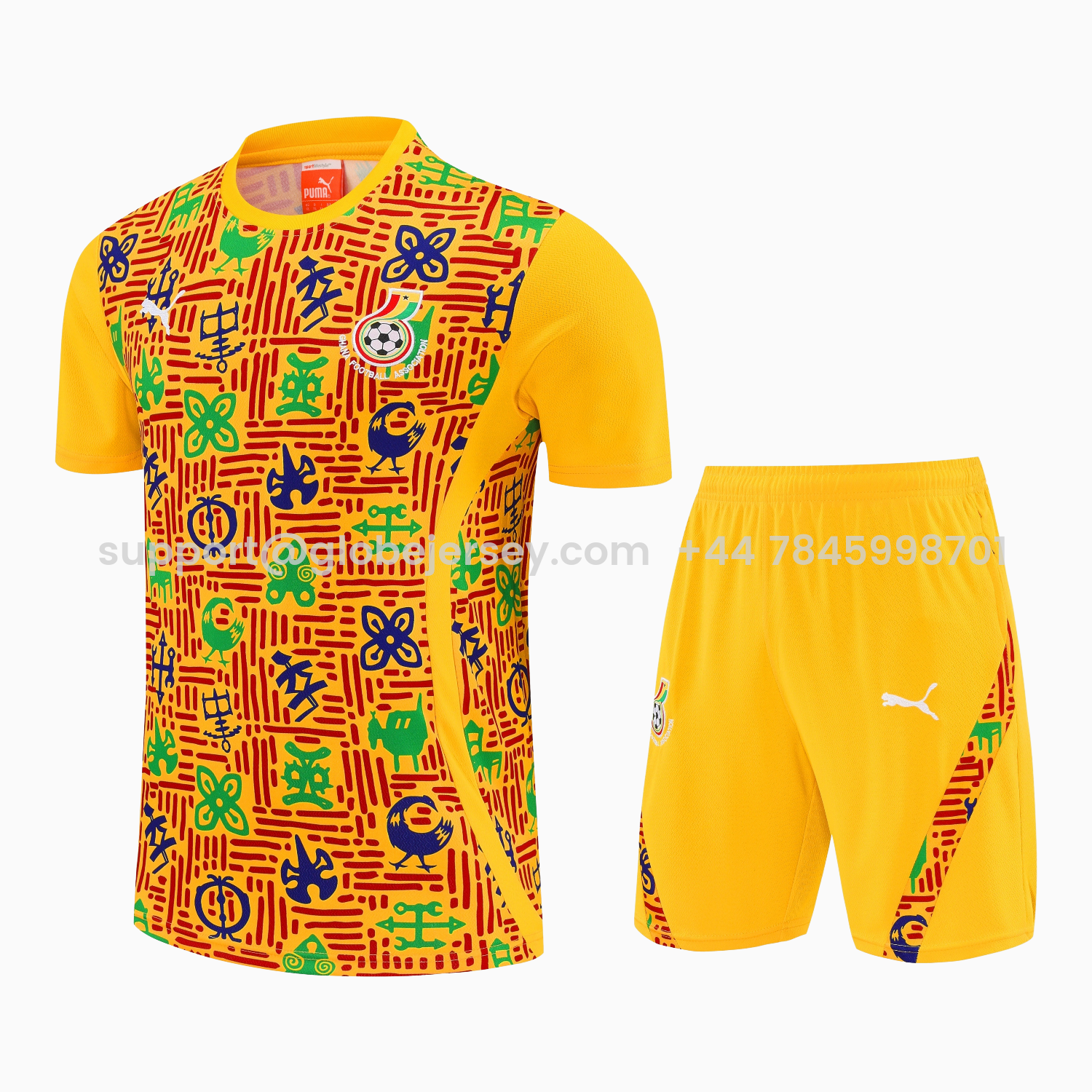 Ghana 2026 Short-Sleeve Training Set - Yellow Top and Shorts