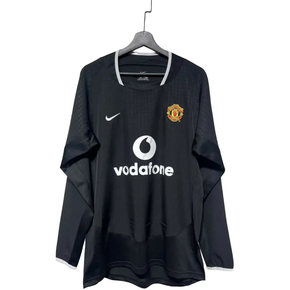2003-04 Manchester United away black long sleeved shirt - Fans Edition