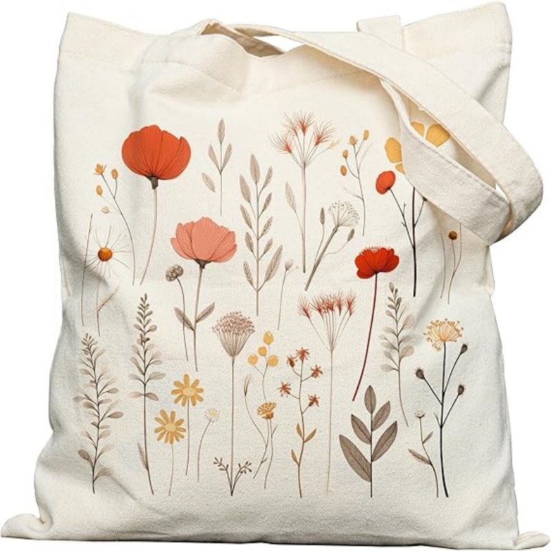 CANVORY Canvas Tote Bag with Aesthetic Prints