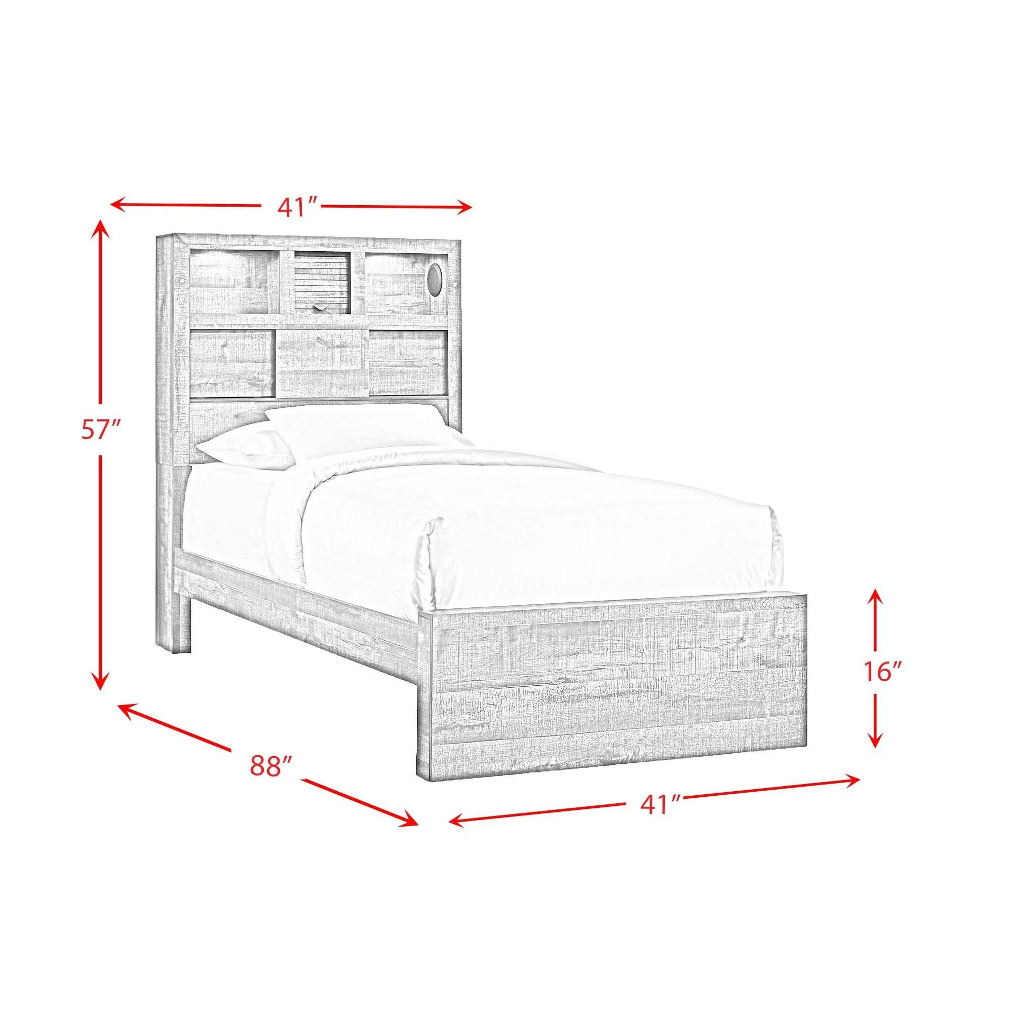 Beckett Queen Bookcase Panel 6PC Bedroom Set with Bluetooth