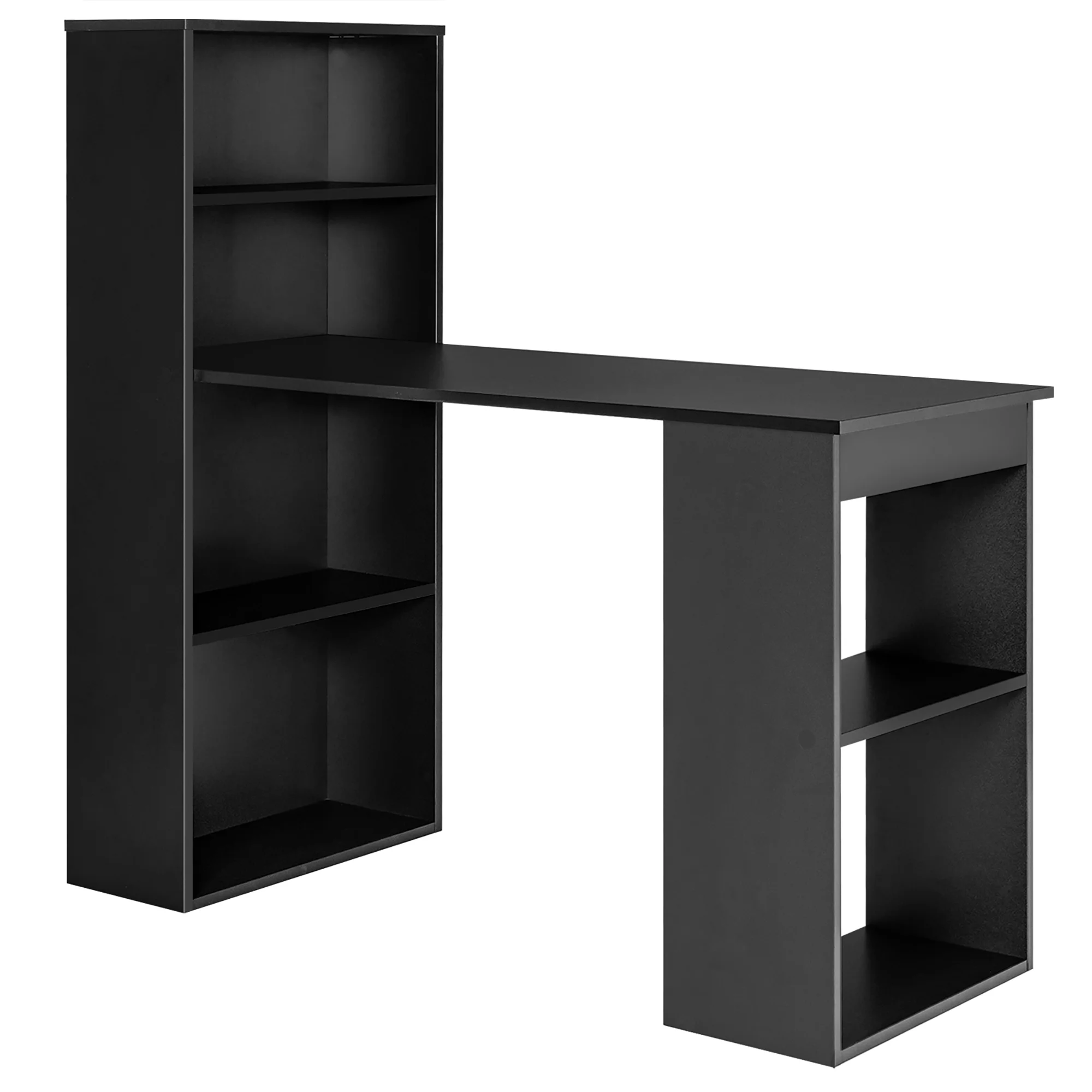 Costway Computer Desk Writing  Workstation Office 6-Tier Storage Shelves Natural