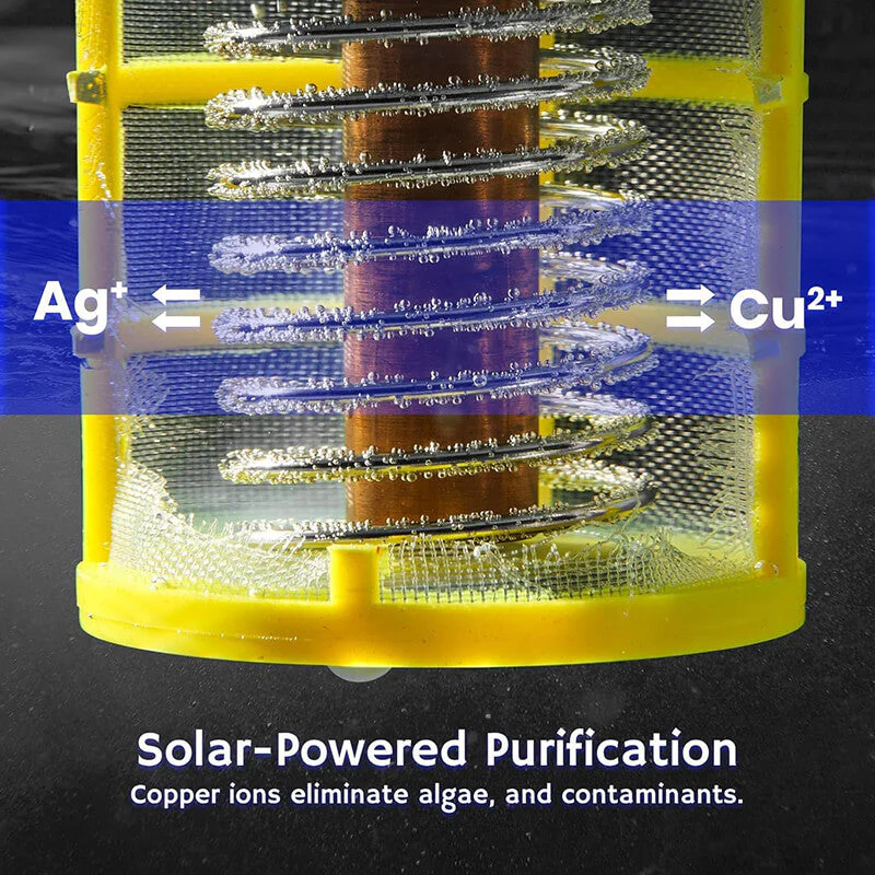 Solar Powered Pool Ionizer with LED Light