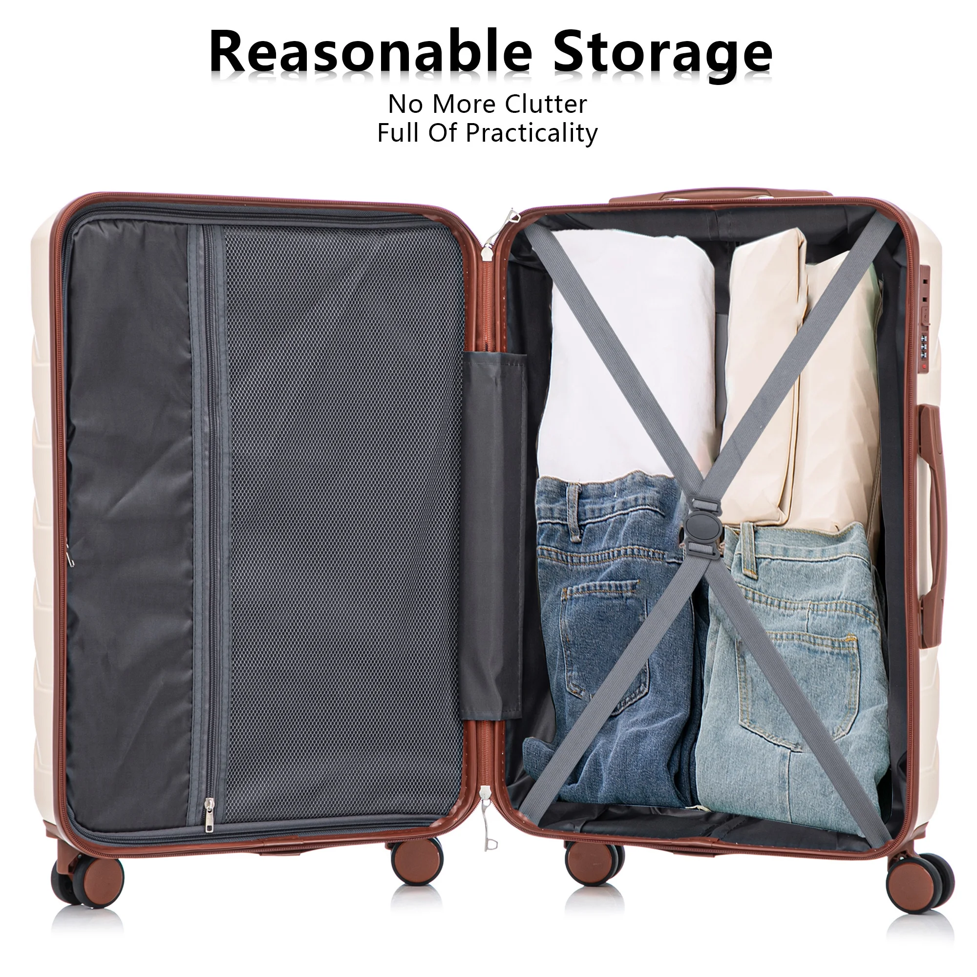 Luggage Sets 3 Piece(20/24/28), Expandable Carry On Suitcase with ABS Spinner Wheel TSA Lock