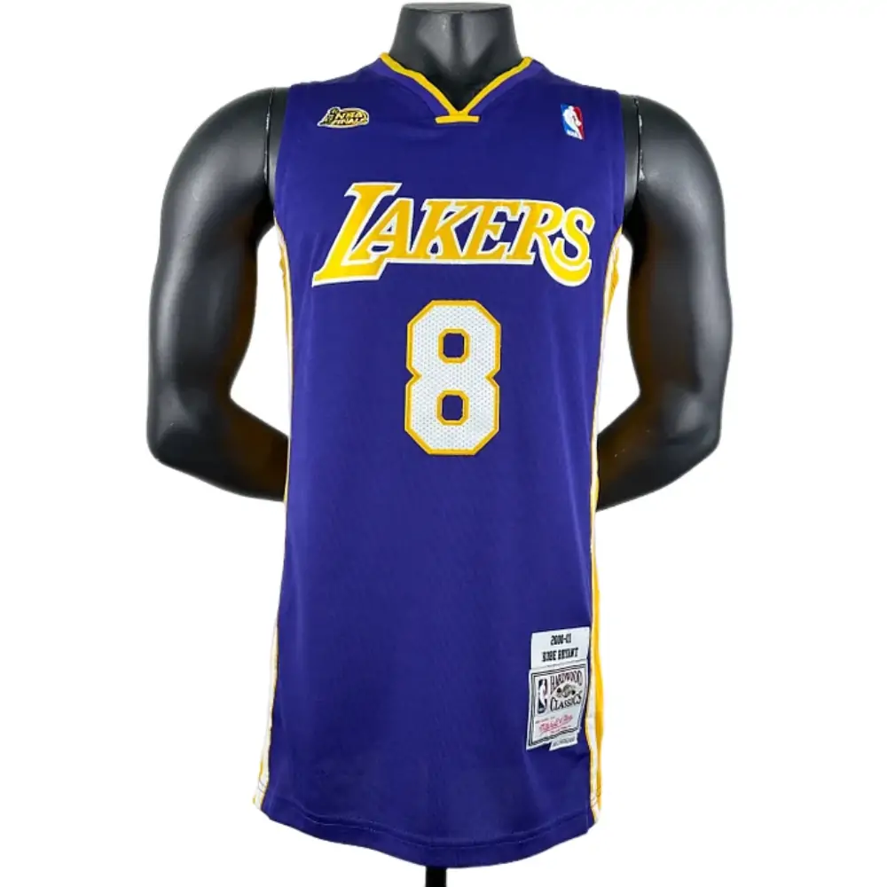 Embroidered MN Retro Jersey Lakers 00/01 Season V-neck Purple No. 8 Kobe