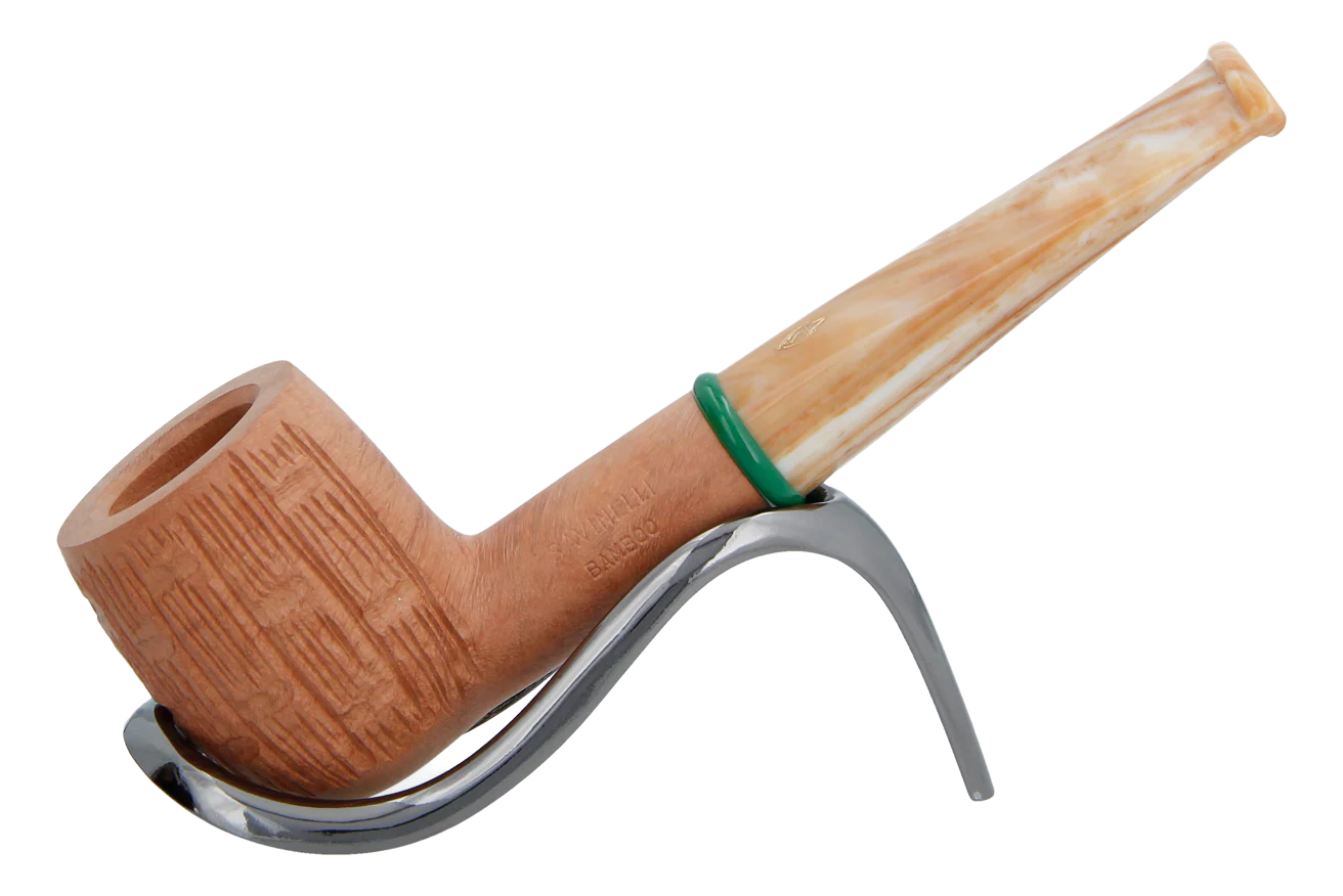 Savinelli Bamboo Rusticated Natural 106 - 6mm Briar Pipe