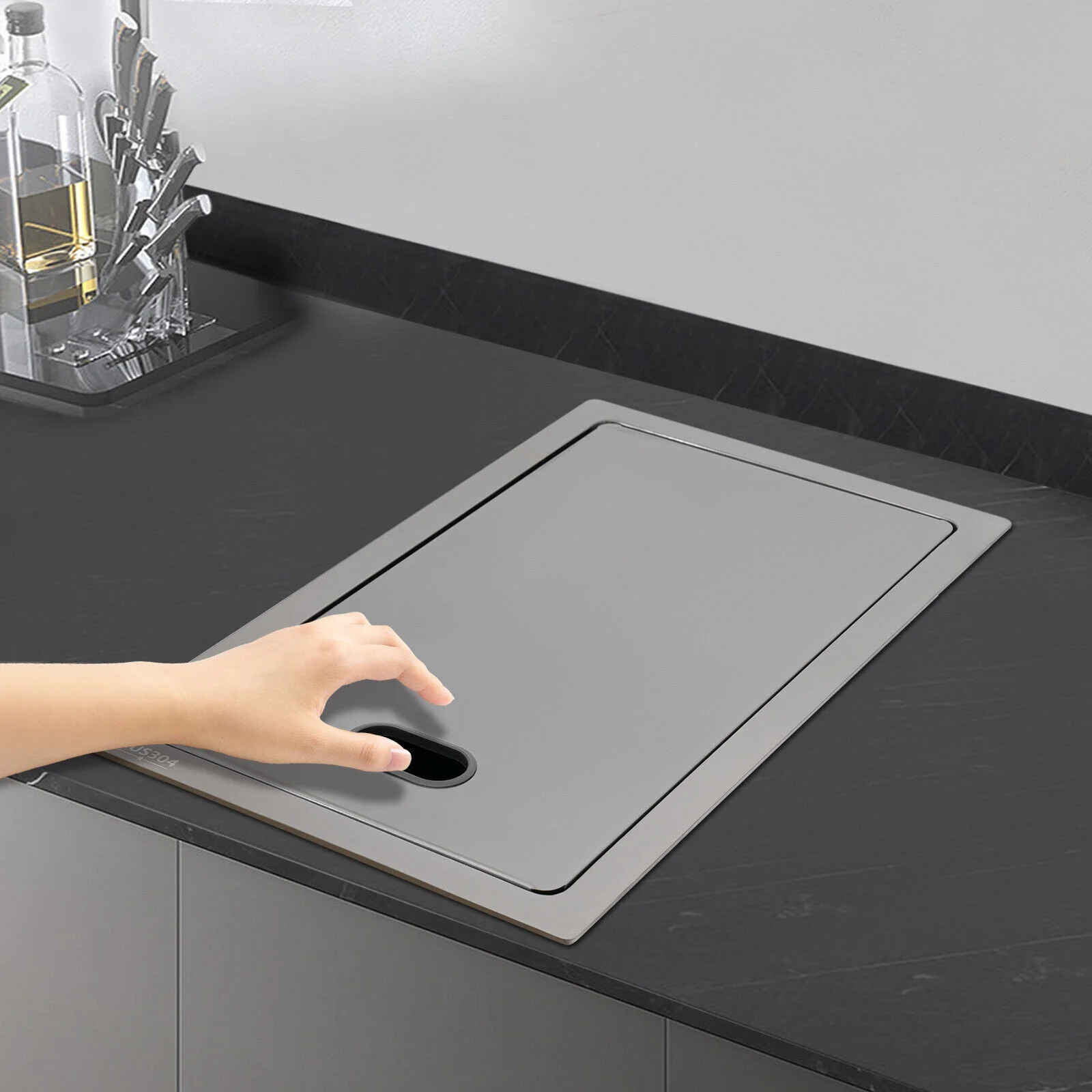Luxury 304 Stainless Steel Single Bowl Kitchen Bar Sink with Foldable Faucet 16.9*9.8*8.7in