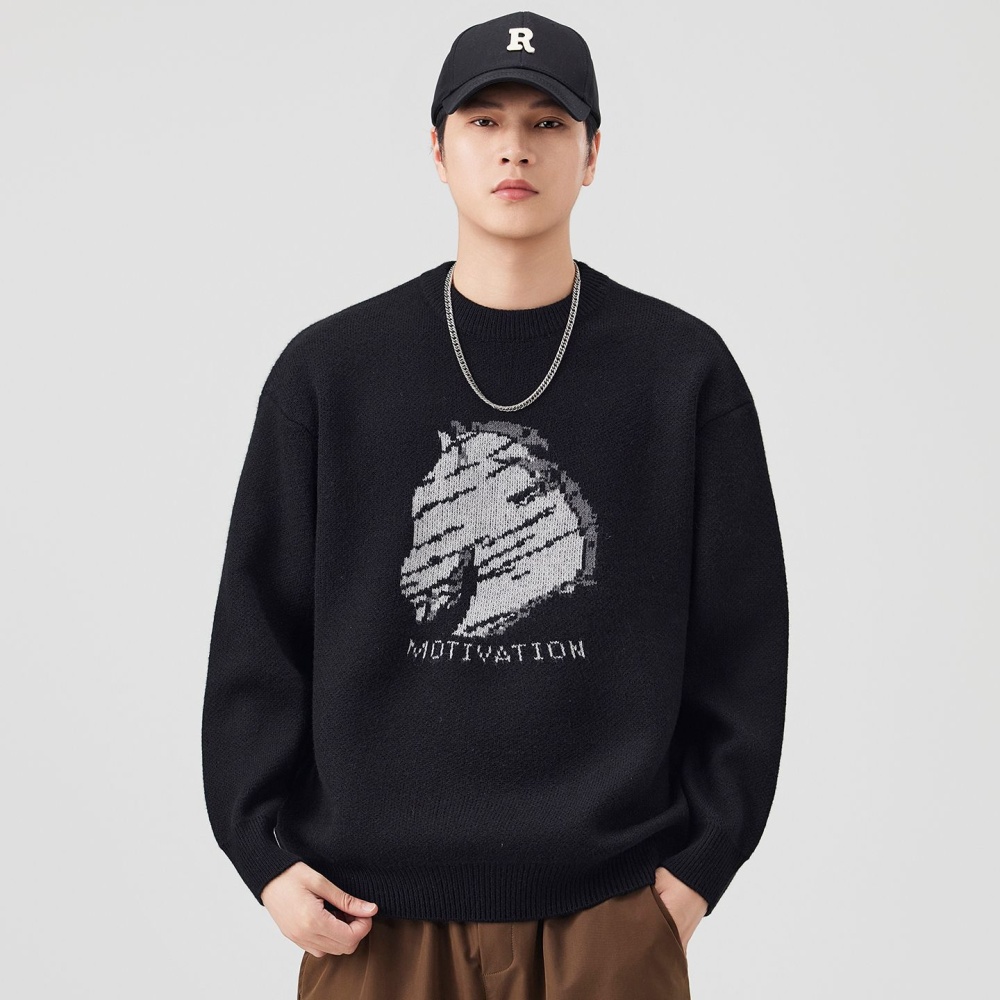 Loose Casual sweater all-match round neck coat