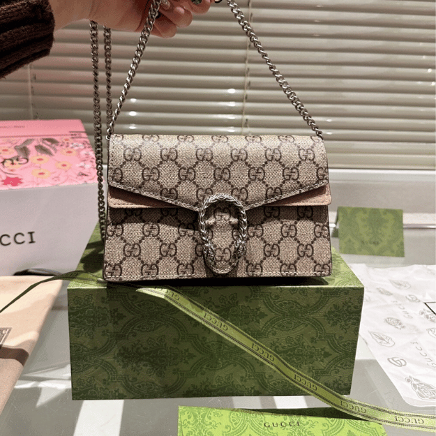 Gucci Dionysus Mini Shoulder Bag Beige 7.5 Inches