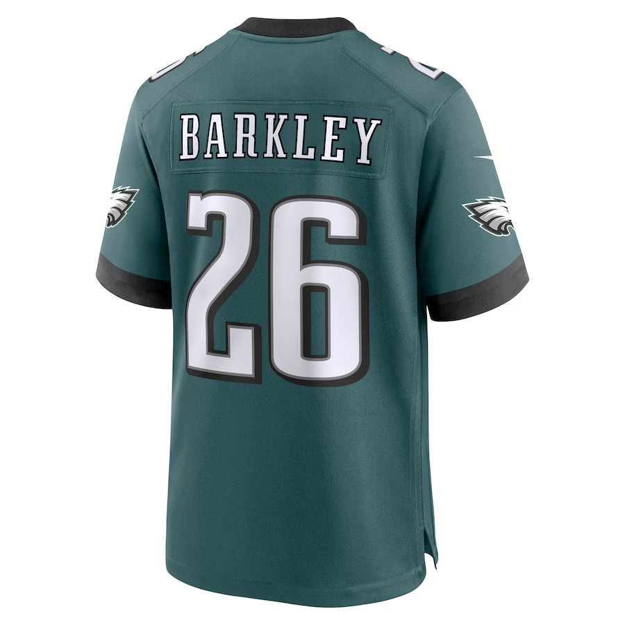 Men's Philadelphia Eagles Saquon Barkley Nike Carbon Green Super Bowl LIX Fashion Game Player Jersey