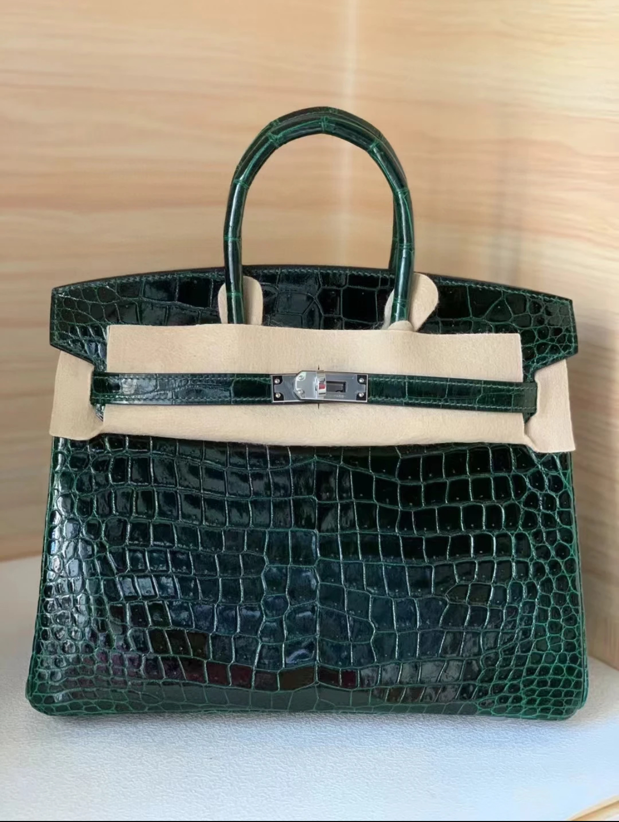 Hermès Birkin 25 Emerald Bay Crocodile Leather customization