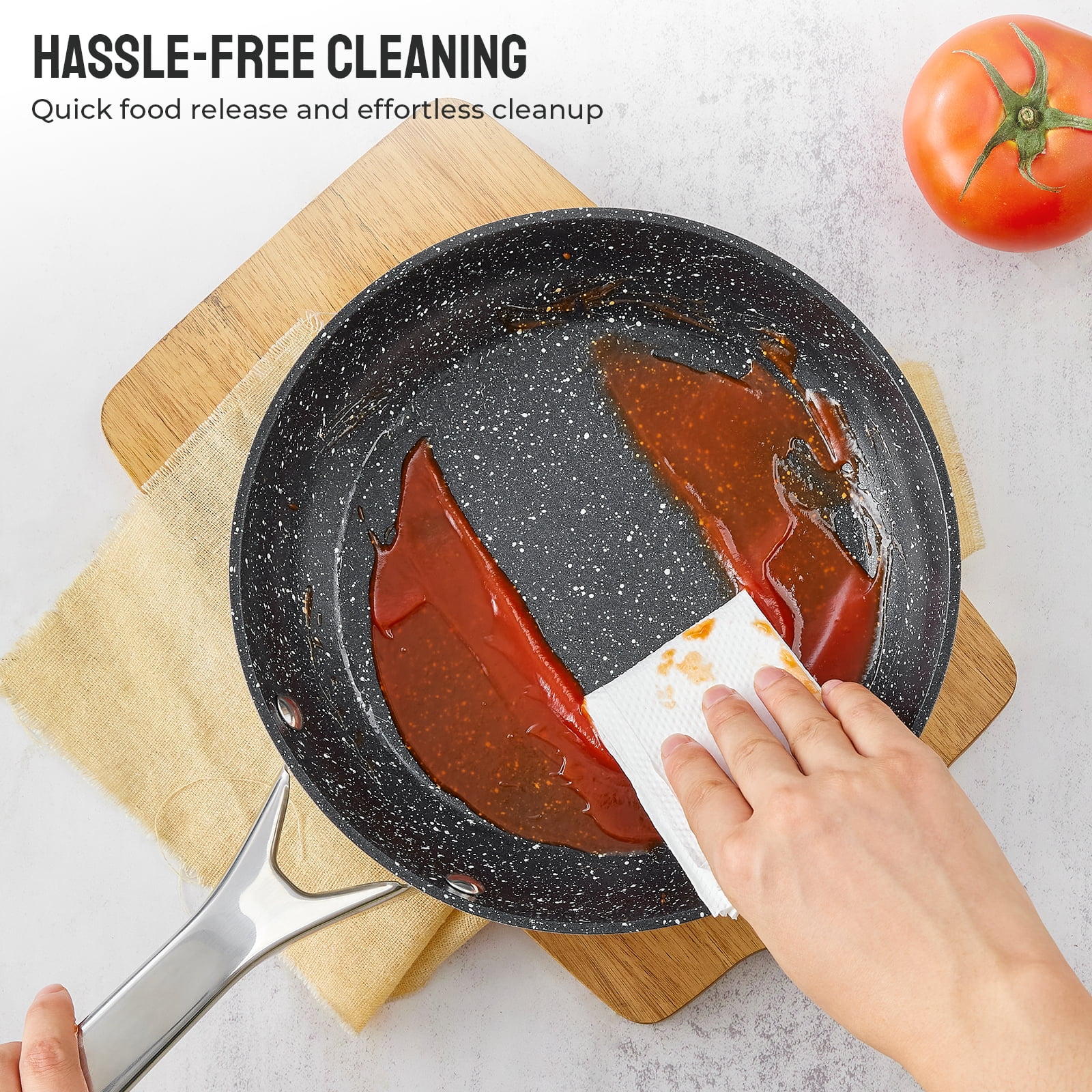 10 pcs Induction Cookware Pots and Pans Set, Compatible with All Stoves, Dishwasher Safe, Aluminum