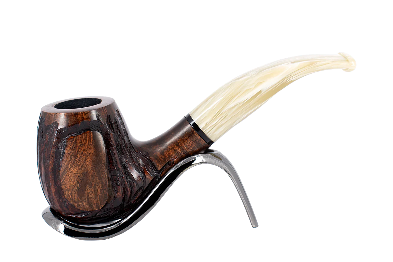 Jean Claude 9mm Filter Dark Rustic Briar Smoking Pipe - Shape 50