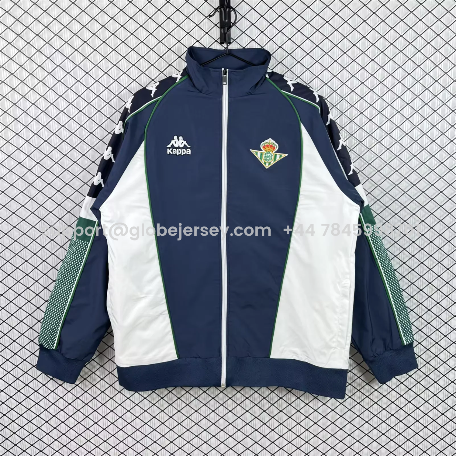 Retro Real Betis 1997-98 Deep Blue And White Windbreaker