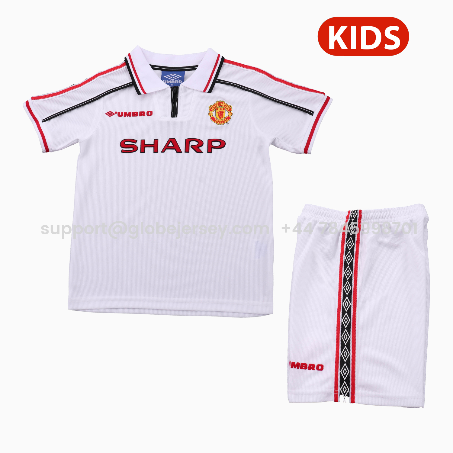 Retro Manchester United 1998-99 White Special Kids Kit