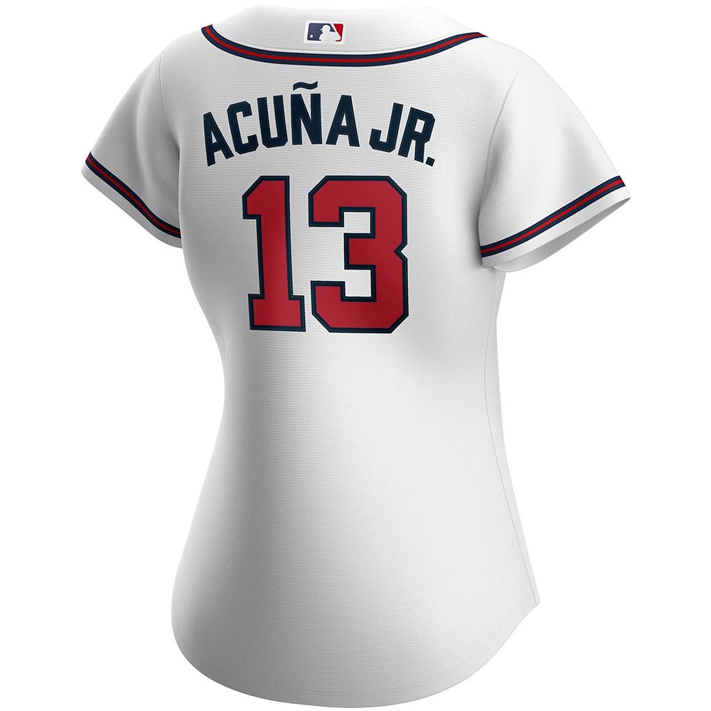 Women's Atlanta Braves Ronald Acuna Cool Base Replica Jersey White